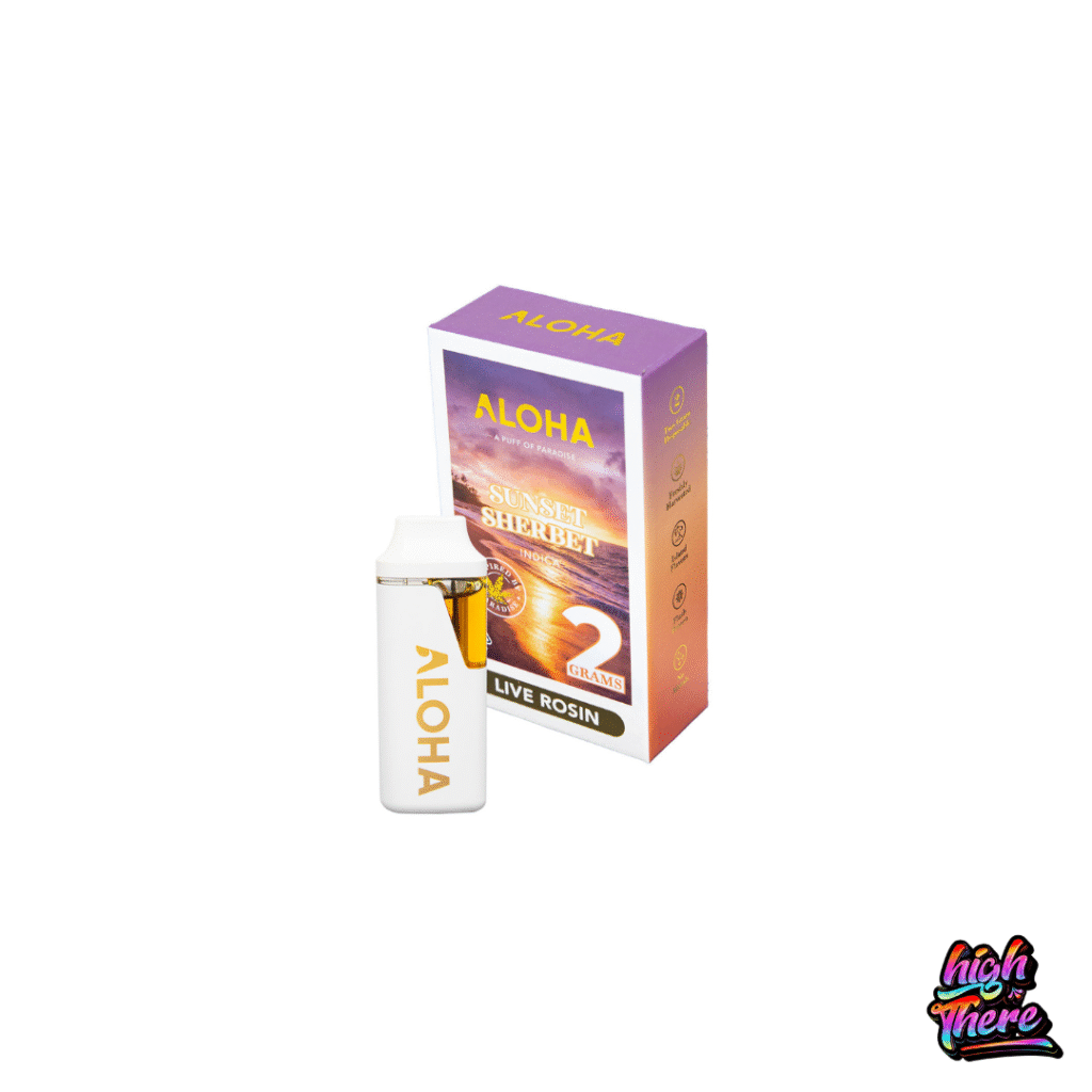 aloha sunset sherbet live rosin vape pen 2g
